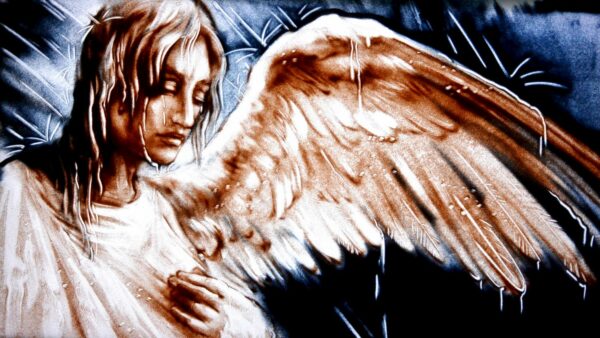 Sandmalerei - Engel aus Sand