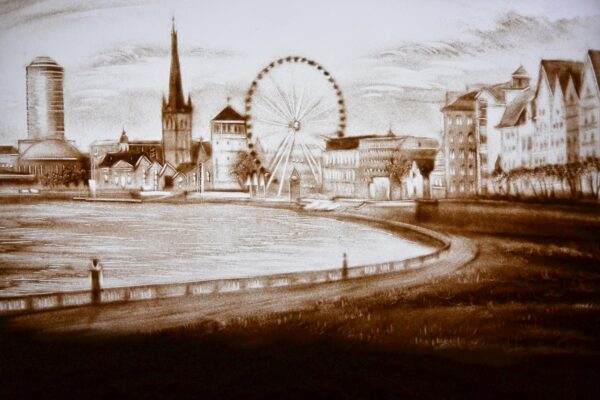 Sandmalerei - Hamburg aus Sand