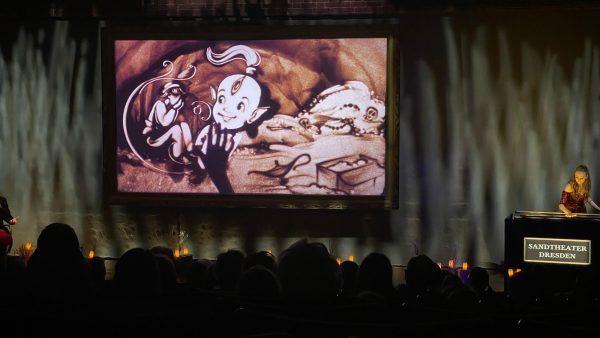 Premiere der Aladin Sandtheater-Show, faszinierende Sandkunst live