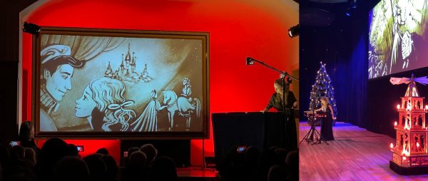 Weihnachtsfeier mit Sandmalerei