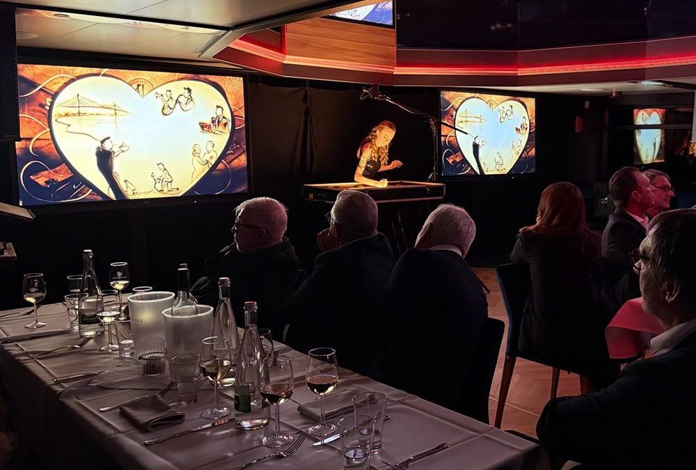 Sandmalerei Jubiläum Sparkasse Hanauerland – 175 Jahre Geschichte in Sandbildern